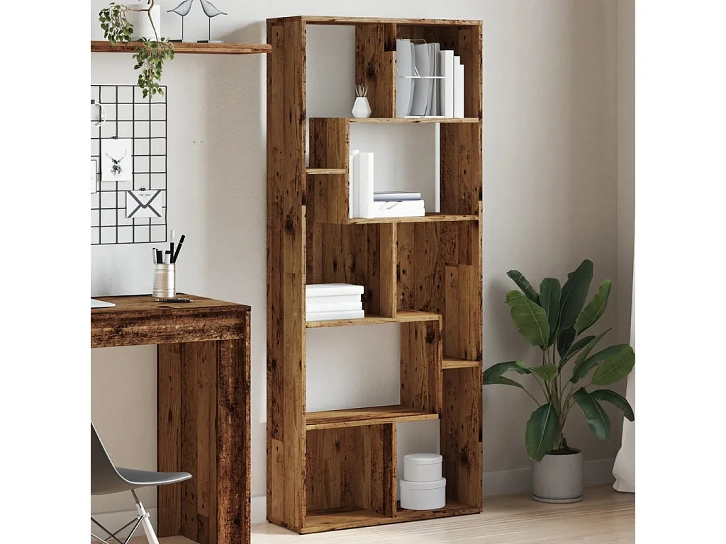 Bibliothèque | Etagère de rangement | Meuble de rangement vieux bois 67x24x161 cm bois d'ingénierie