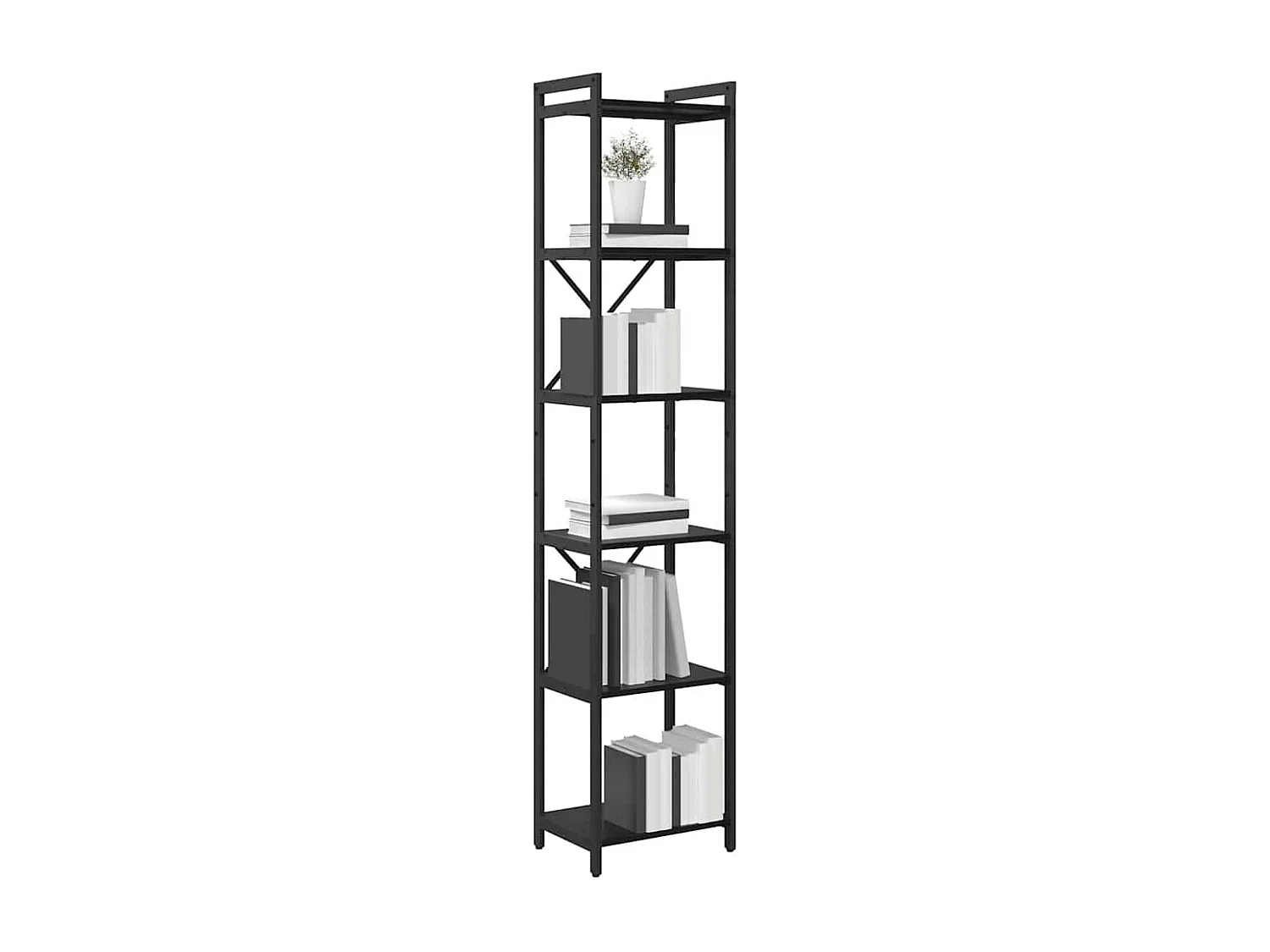 Libreria | Scaffale | Mobile di stoccaggio Rovere nero 40 x 30 x 188 cm Legno multistrato