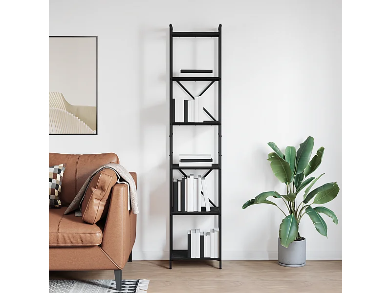 Bibliothèque | Etagère de rangement | Meuble de rangement Chêne noir 40 x 30 x 188 cm Bois d'ingénierie