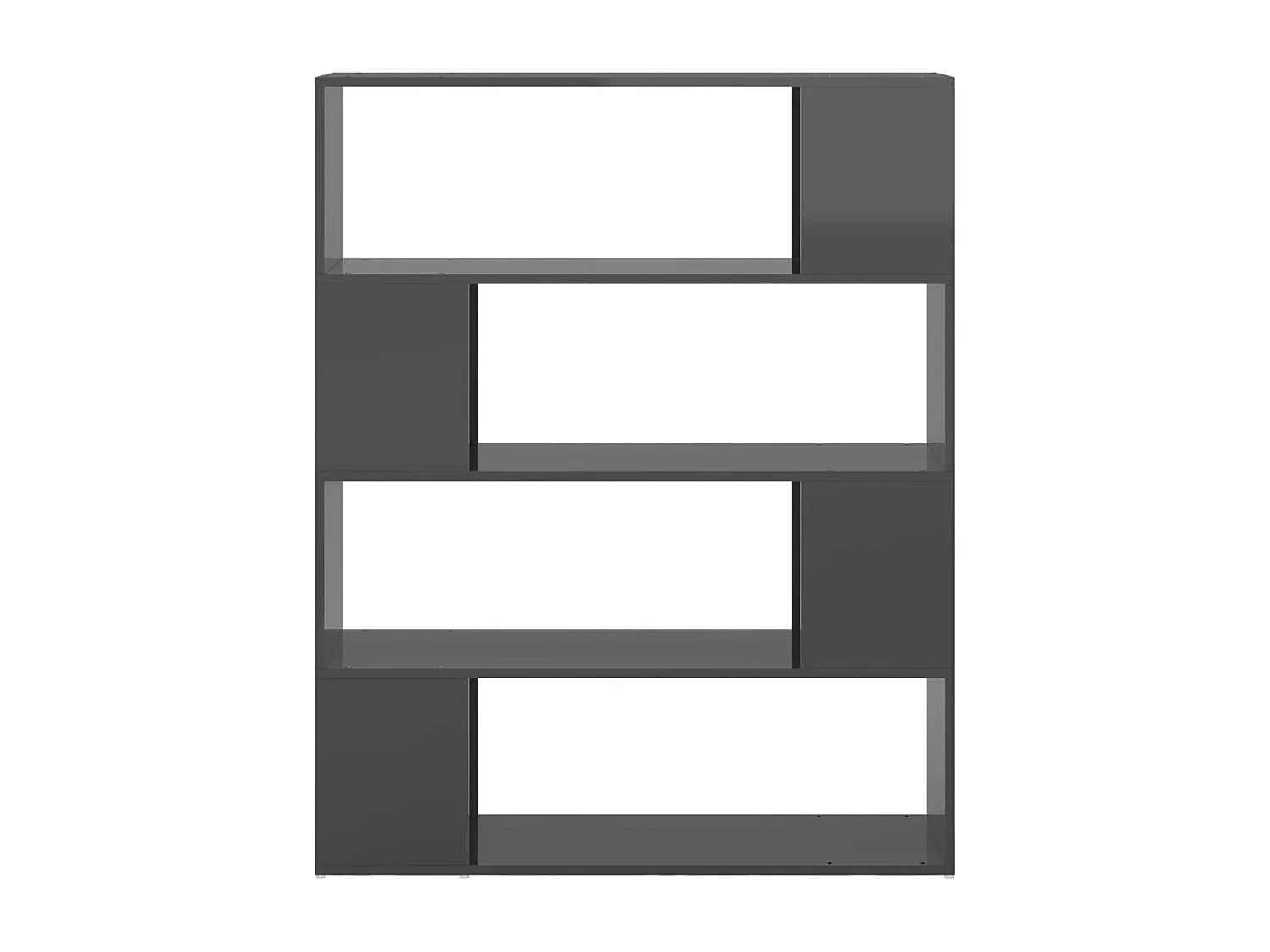 Libreria | Scaffale | Mobile di stoccaggio Divisorio Grigio Lucido 100x24x124 cm