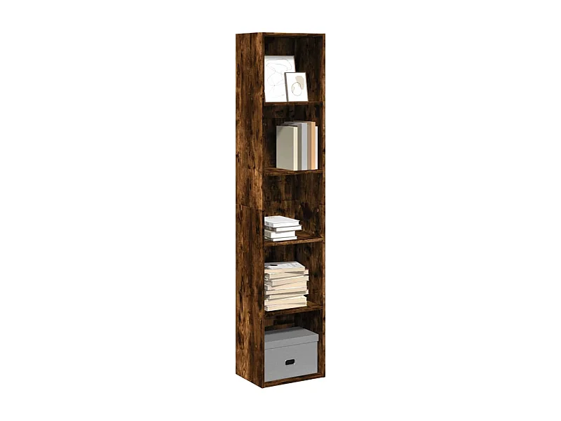 Bibliothèque | Etagère de rangement | Meuble de rangement chêne fumé 40x30x189 cm bois d'ingénierie