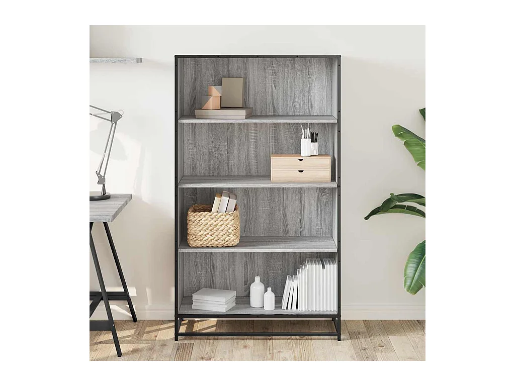 Bibliothèque | Etagère de rangement | Meuble de rangement sonoma gris 80,5x35x139 cm bois d'ingénierie