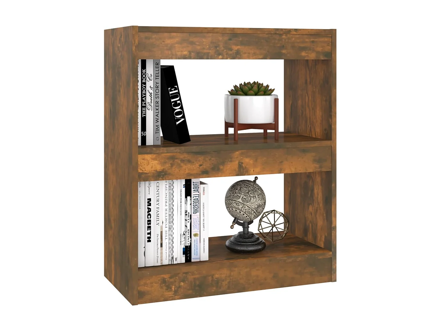 Bibliothèque | Etagère de rangement | Meuble de rangement chêne fumé 60x30x72 cm