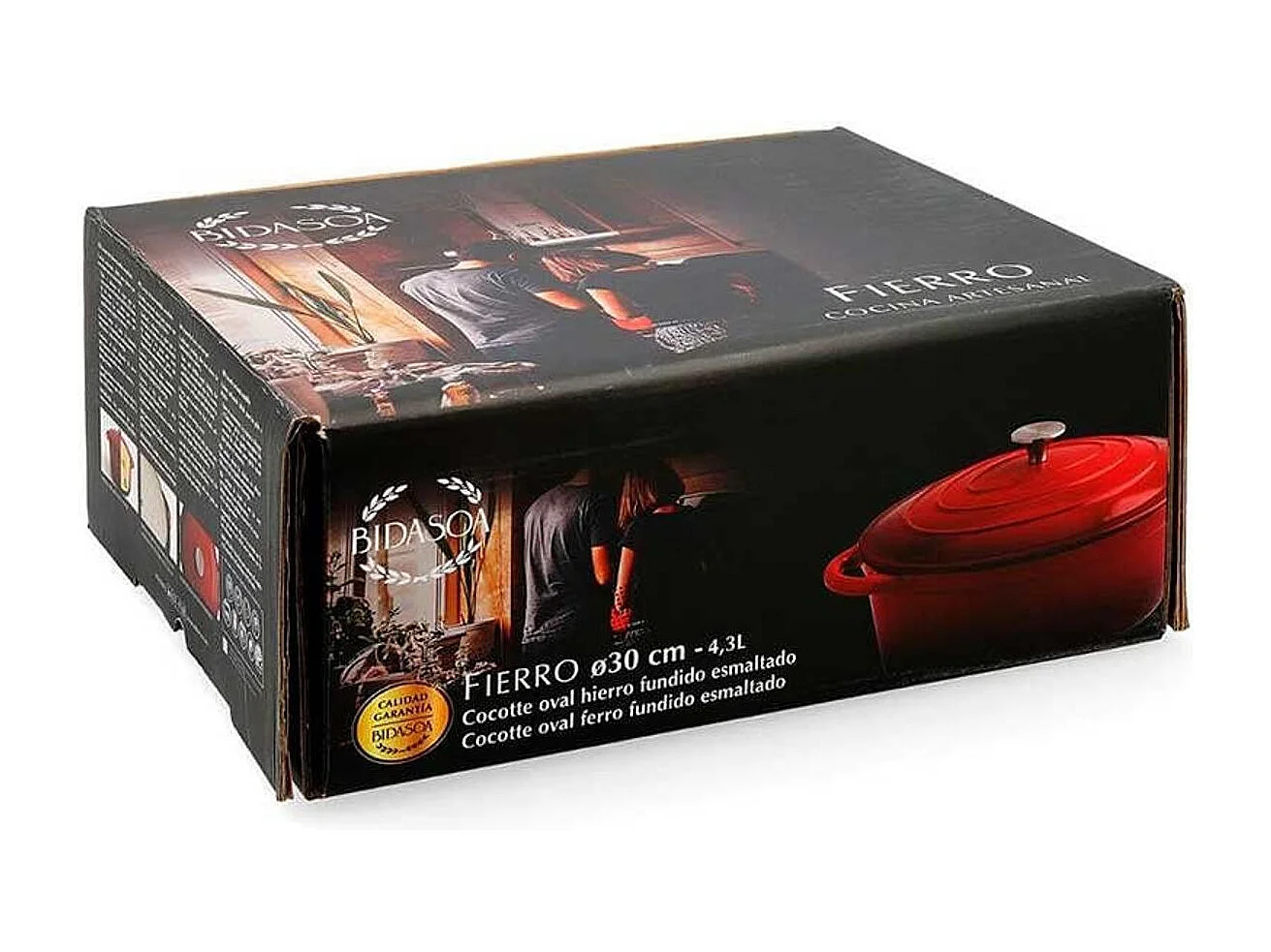 Cocotte Fierro Bidasoa 4,3L hierro fundido esmaltado rojo 23x30 cm