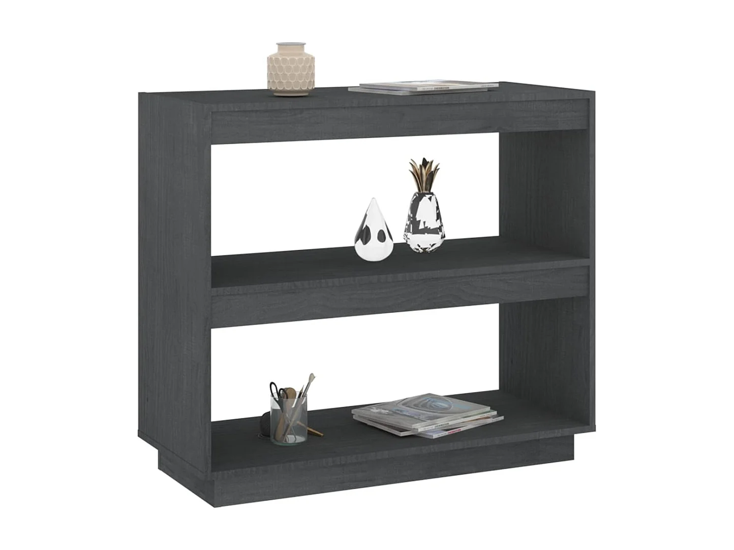 Bibliothèque | Etagère de rangement | Meuble de rangement Gris 80x35x71 cm Bois de pin massif