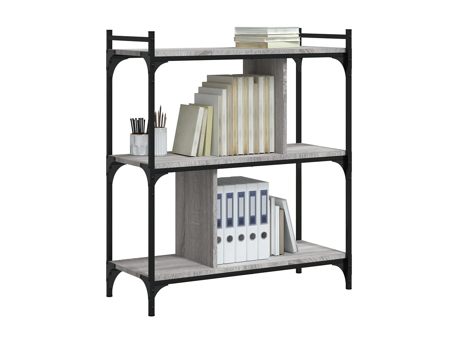 Libreria | Scaffale | Mobile di stoccaggio Grigio Sonoma 3 Ripiani 76x32x88 cm Legno Multistrato