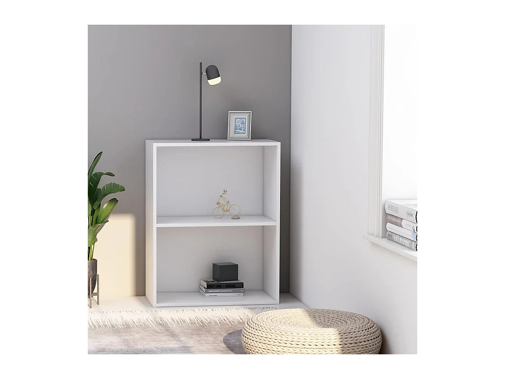 Bibliothèque | Etagère de rangement | Meuble de rangement blanc 60x30x76,5 cm bois d'ingénierie