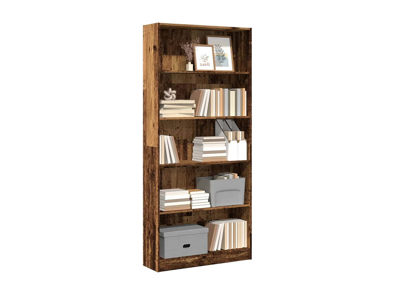 Libreria | Scaffale | Mobile di stoccaggio Legno Antico 80x24x176 cm in Legno Multistrato