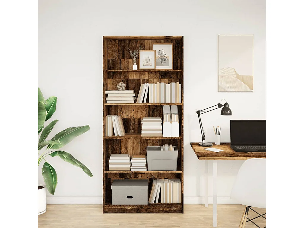 Libreria | Scaffale | Mobile di stoccaggio Legno Antico 80x24x176 cm in Legno Multistrato