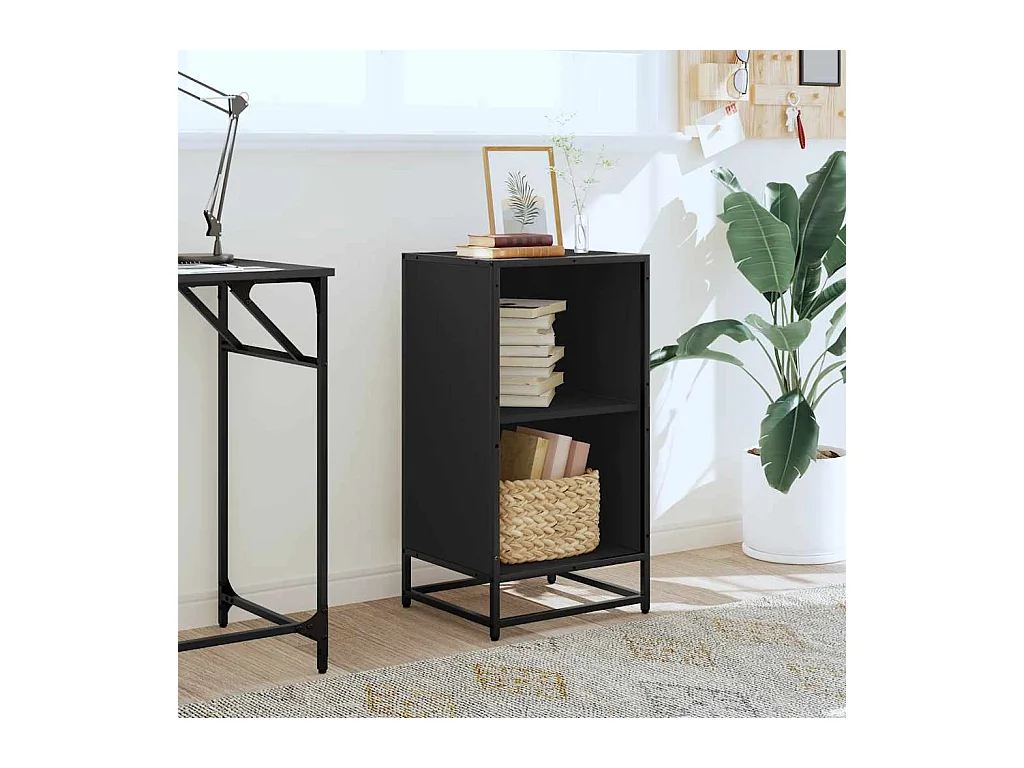 Libreria | Scaffale | Mobile di stoccaggio Nera 40x35x76 cm in Legno Multistrato