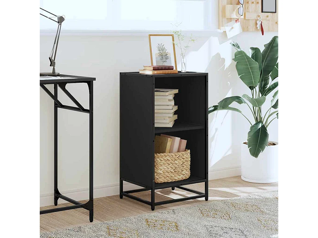 Libreria | Scaffale | Mobile di stoccaggio Nera 40x35x76 cm in Legno Multistrato