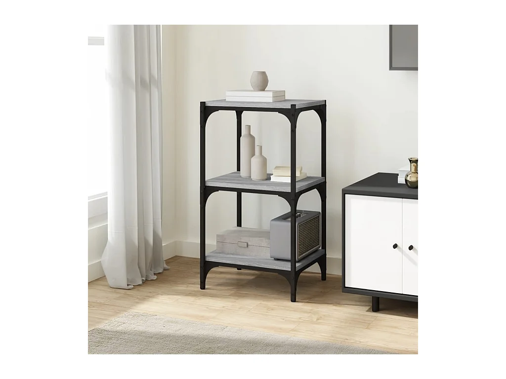 Bibliothèque | Etagère de rangement | Meuble de rangement Sonoma gris 40x33x70,5 cm Bois d'ingénierie acier