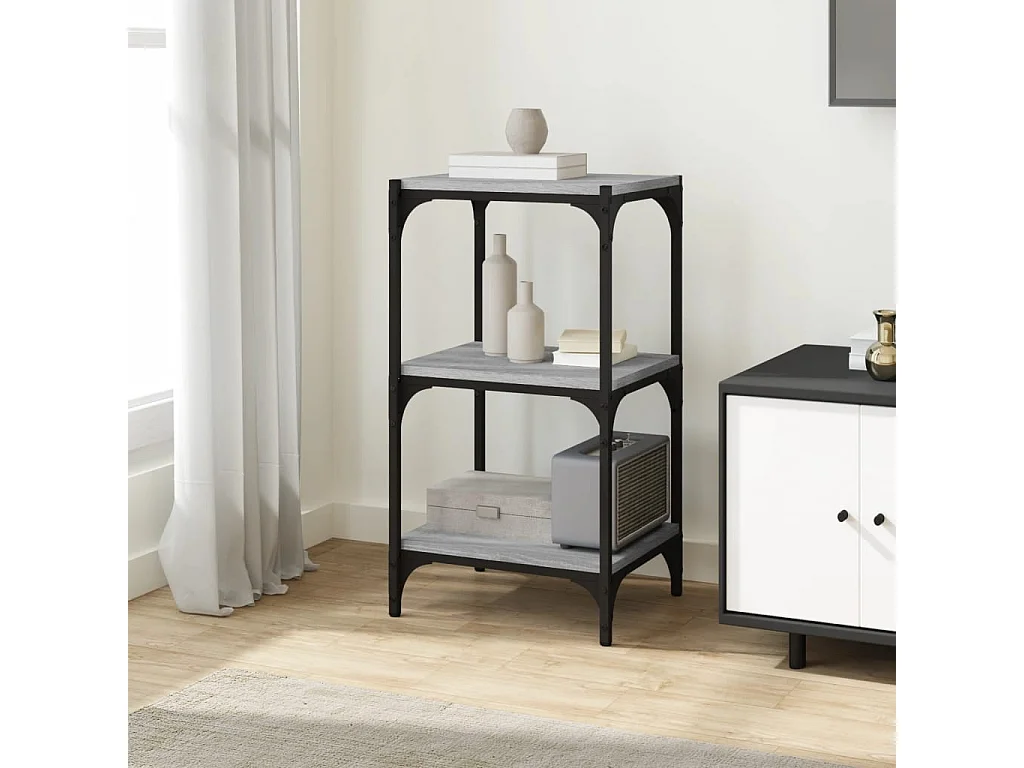 Bibliothèque | Etagère de rangement | Meuble de rangement Sonoma gris 40x33x70,5 cm Bois d'ingénierie acier