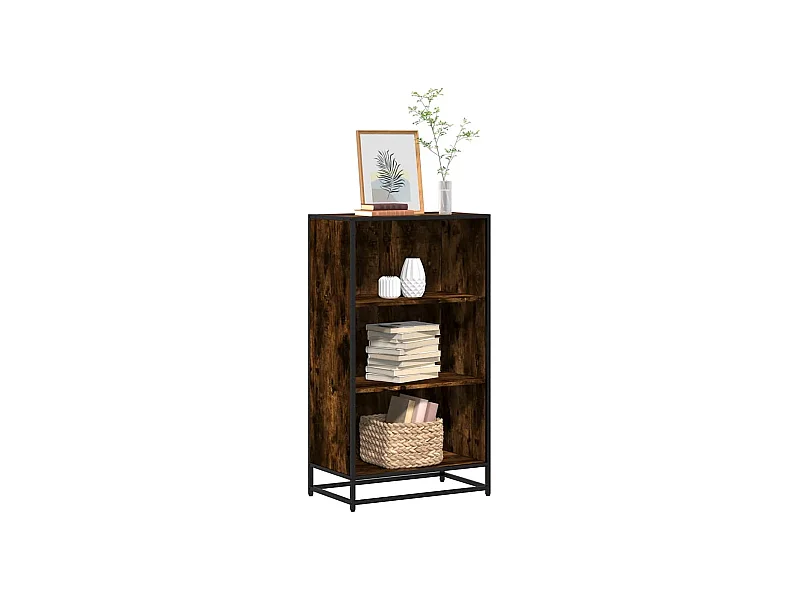 Bibliothèque | Etagère de rangement | Meuble de rangement chêne fumé 60x35x107,5 cm bois d'ingénierie