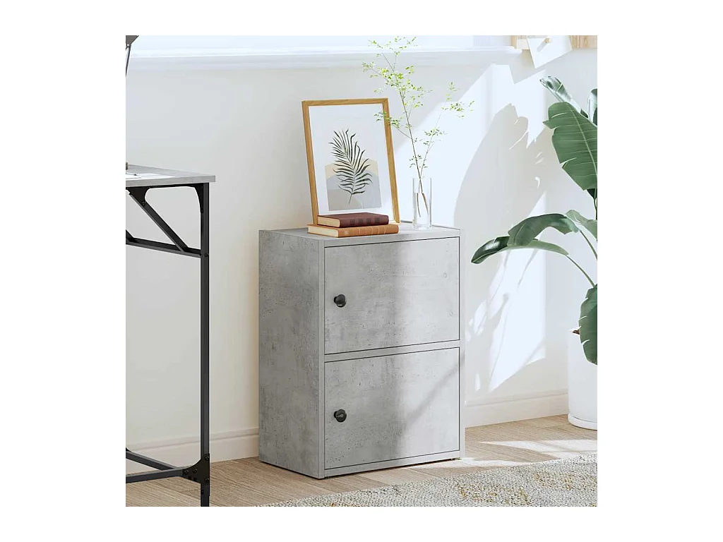 Bibliothèque | Etagère de rangement | Meuble de rangement gris béton 40x24x52 cm bois d'ingénierie