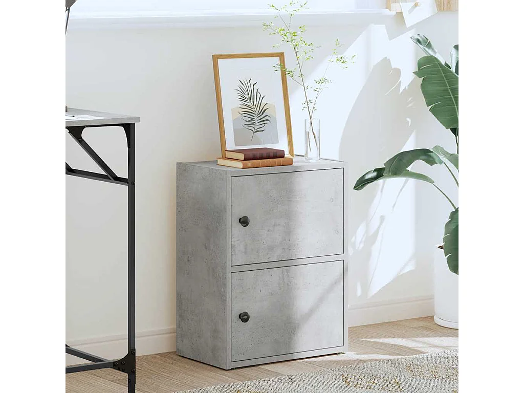 Libreria | Scaffale | Mobile di stoccaggio Grigio Cemento 40x24x52 cm in Legno Multistrato