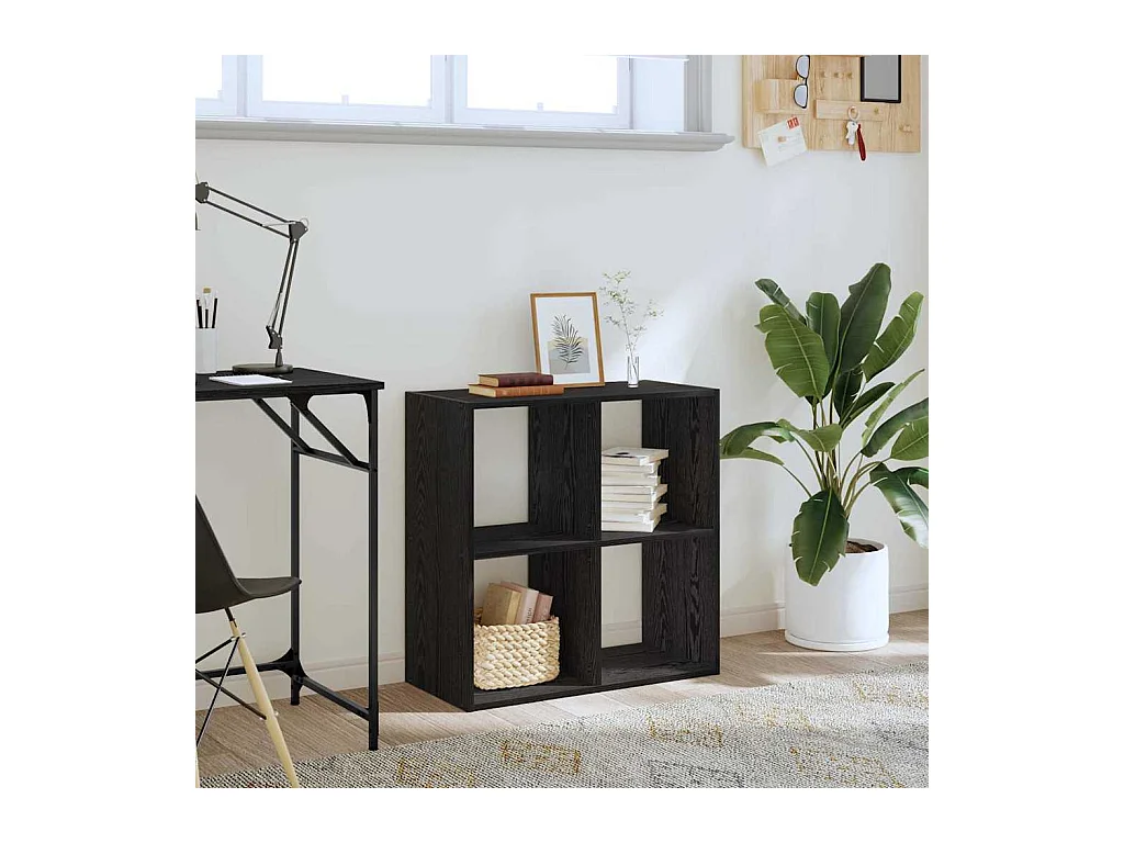 Bibliothèque | Etagère de rangement | Meuble de rangement Chêne Noir 68,5x32x68,5 cm Bois d'ingénierie