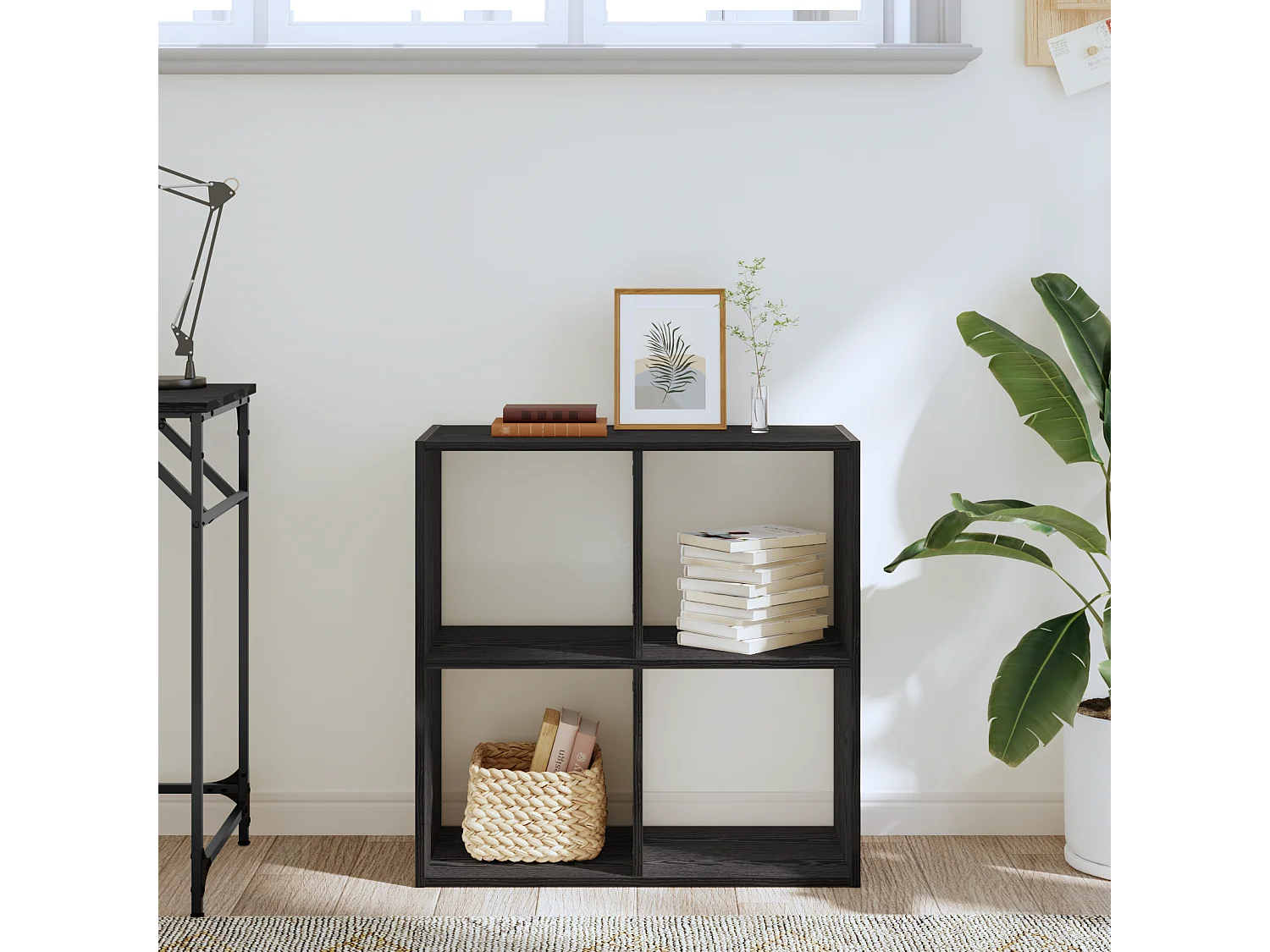 Bibliothèque | Etagère de rangement | Meuble de rangement Chêne Noir 68,5x32x68,5 cm Bois d'ingénierie
