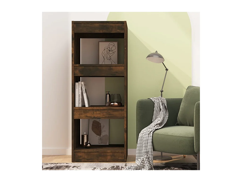 Bibliothèque | Etagère de rangement | Meuble de rangement Chêne fumé Bois d'ingénierie