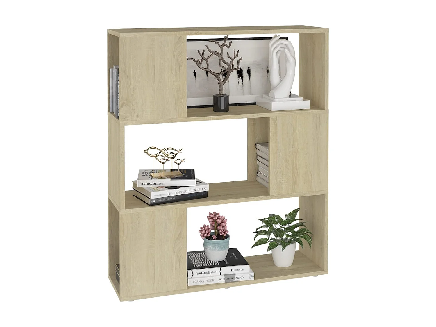 Libreria | Scaffale | Mobile di stoccaggio Divisorio Rovere Sonoma 80x24x94 cm in Truciolato