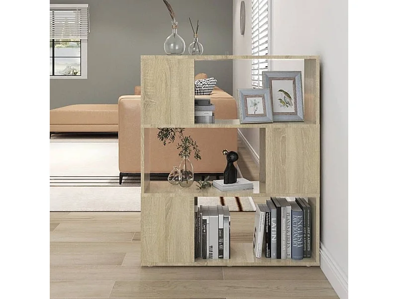 Libreria | Scaffale | Mobile di stoccaggio Divisorio Rovere Sonoma 80x24x94 cm in Truciolato
