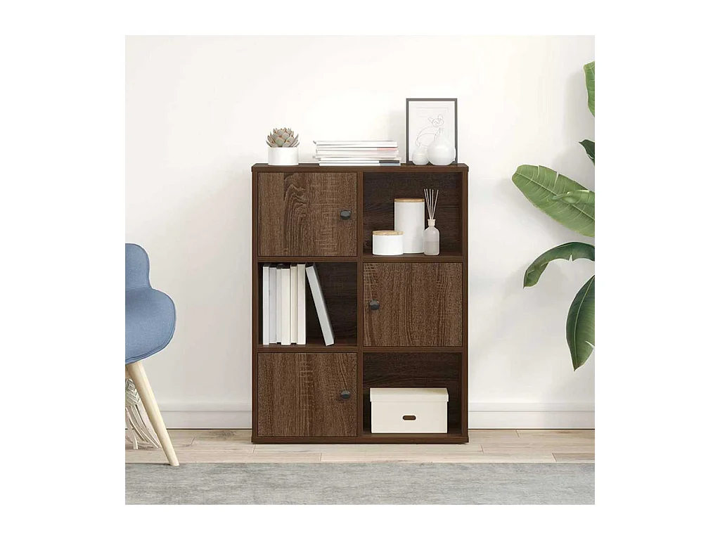 Bibliothèque | Etagère de rangement | Meuble de rangement chêne marron 60x24x76,5 cm bois d'ingénierie