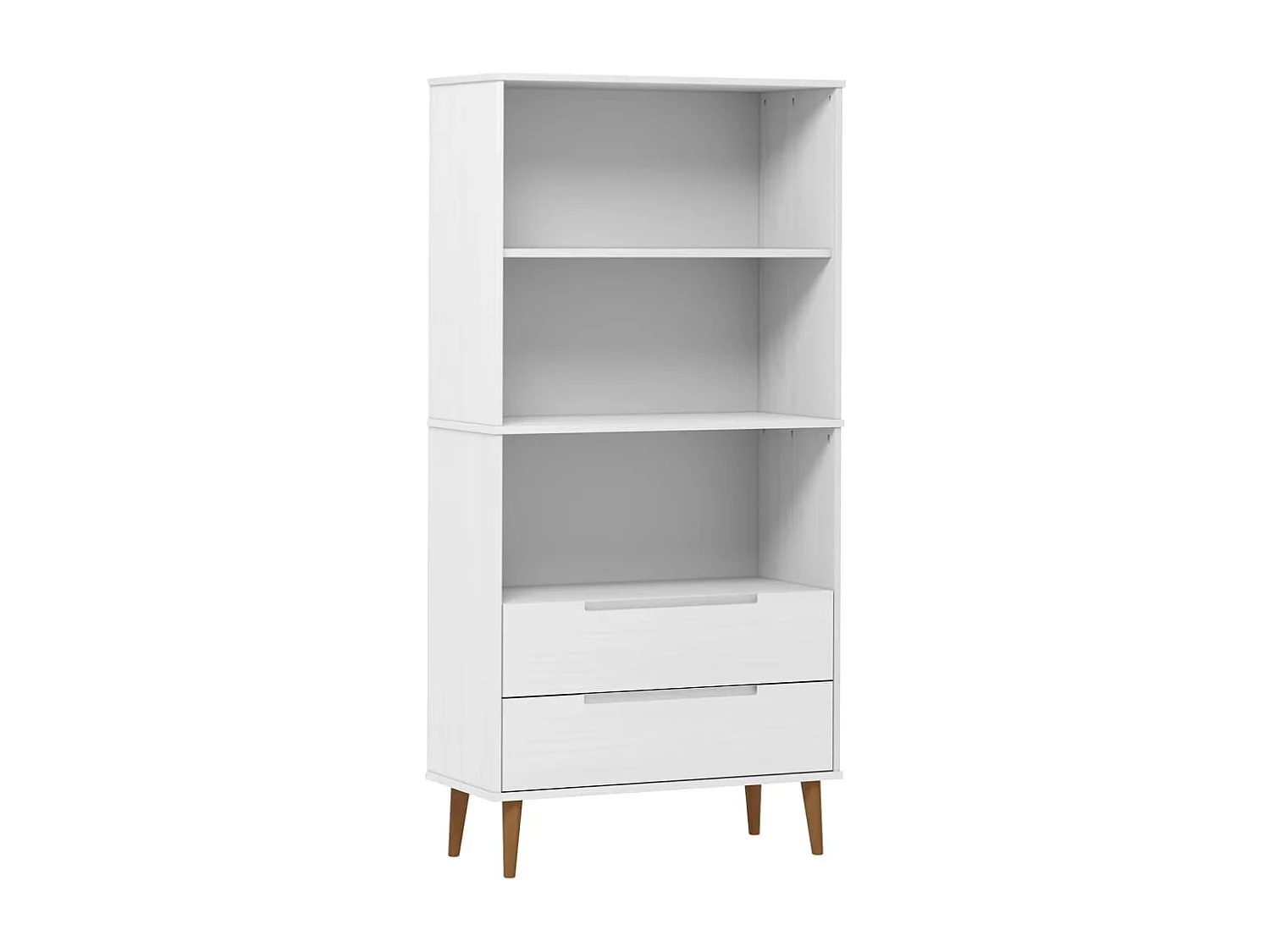 Bibliothèque | Etagère de rangement | Meuble de rangement MOLDE Blanc 85x35x170,5 cm Bois massif de pin