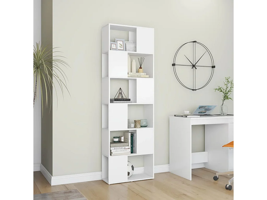 Bibliothèque | Etagère de rangement | Meuble de rangement Blanc 60x24x186 cm