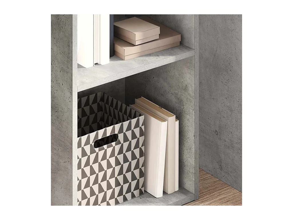 Bibliothèque | Etagère de rangement | Meuble de rangement gris béton 40x30x152 cm bois d'ingénierie