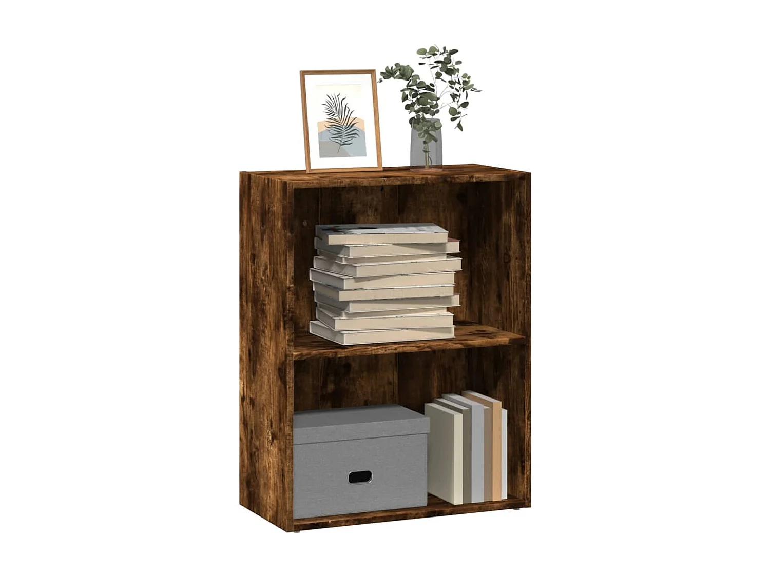 Bibliothèque | Etagère de rangement | Meuble de rangement chêne fumé 60x30x77 cm bois d'ingénierie