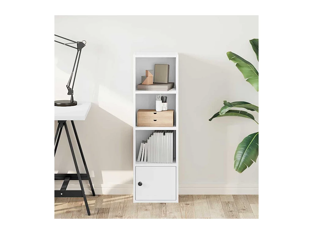 Bibliothèque | Etagère de rangement | Meuble de rangement blanc 31x24x102 cm bois d'ingénierie