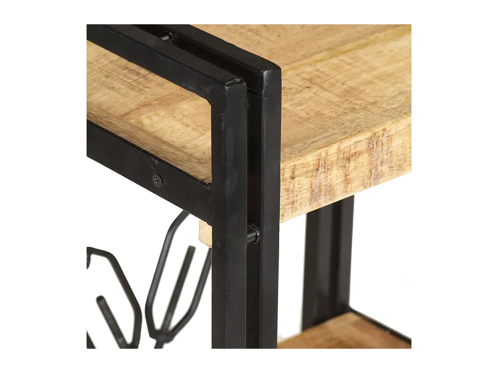 Bibliothèque | Etagère de rangement | Meuble de rangement à 3 niveaux 60x30x80 cm Bois de manguier massif