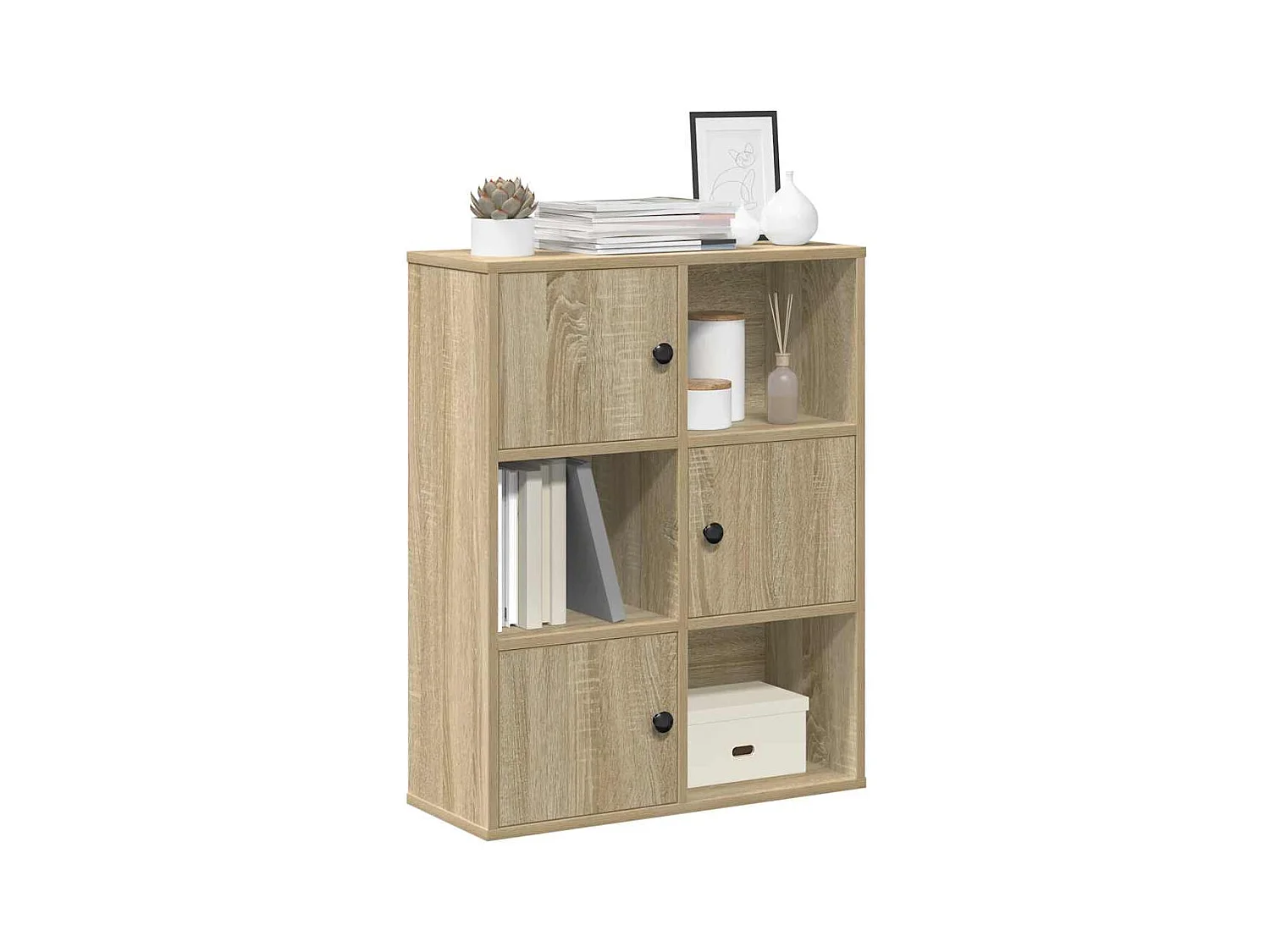 Bibliothèque | Etagère de rangement | Meuble de rangement chêne sonoma 60x24x76,5 cm bois d'ingénierie