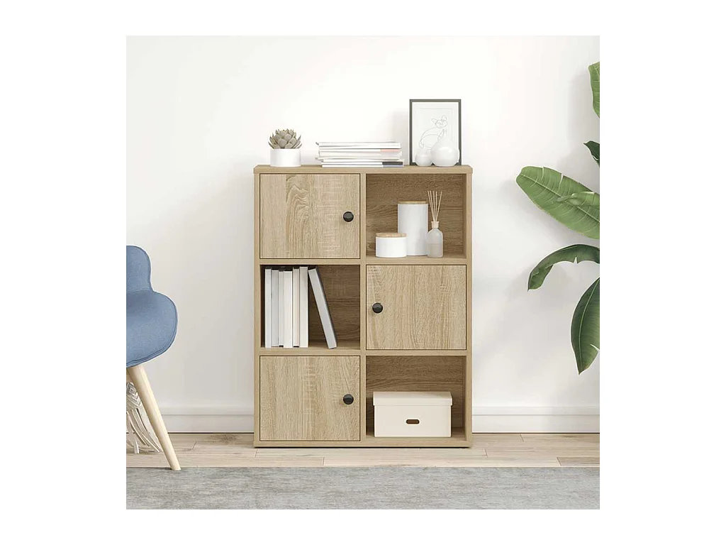 Bibliothèque | Etagère de rangement | Meuble de rangement chêne sonoma 60x24x76,5 cm bois d'ingénierie