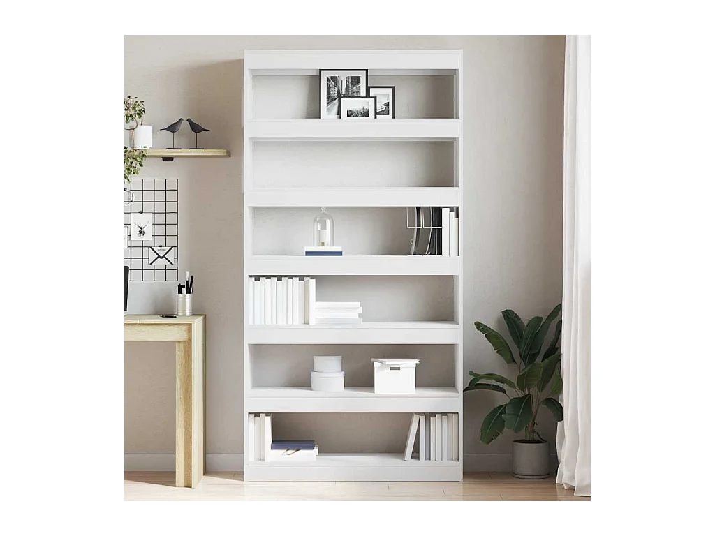 Bibliothèque | Etagère de rangement | Meuble de rangement blanche Bois d'ingénierie 100 x 30 x 198 cm Étagère