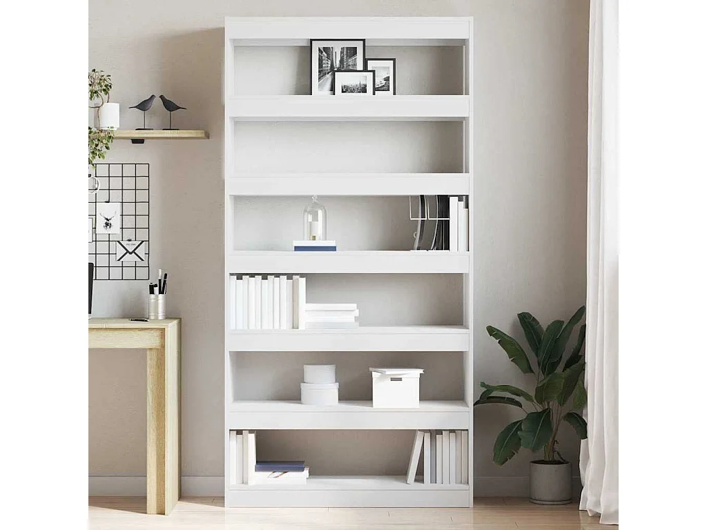 Bibliothèque | Etagère de rangement | Meuble de rangement blanche Bois d'ingénierie 100 x 30 x 198 cm Étagère