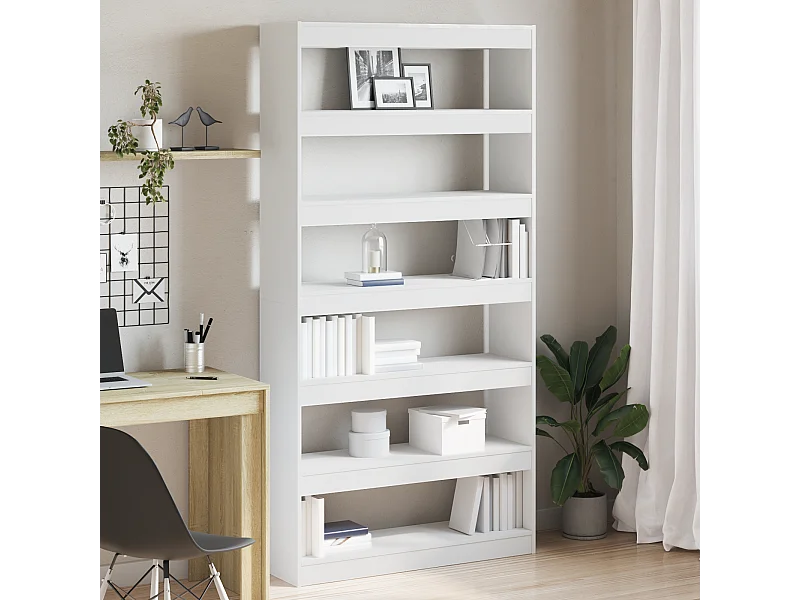 Bibliothèque | Etagère de rangement | Meuble de rangement blanche Bois d'ingénierie 100 x 30 x 198 cm Étagère