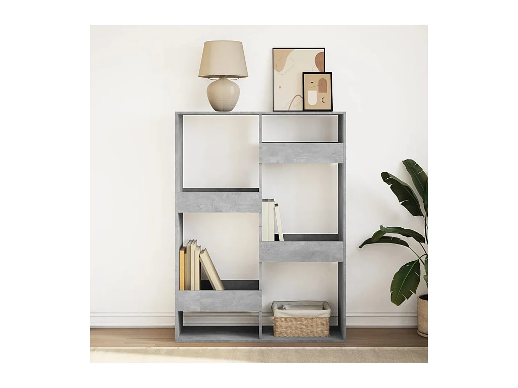 Bibliothèque | Etagère de rangement | Meuble de rangement gris béton 100x33x135 cm bois d'ingénierie