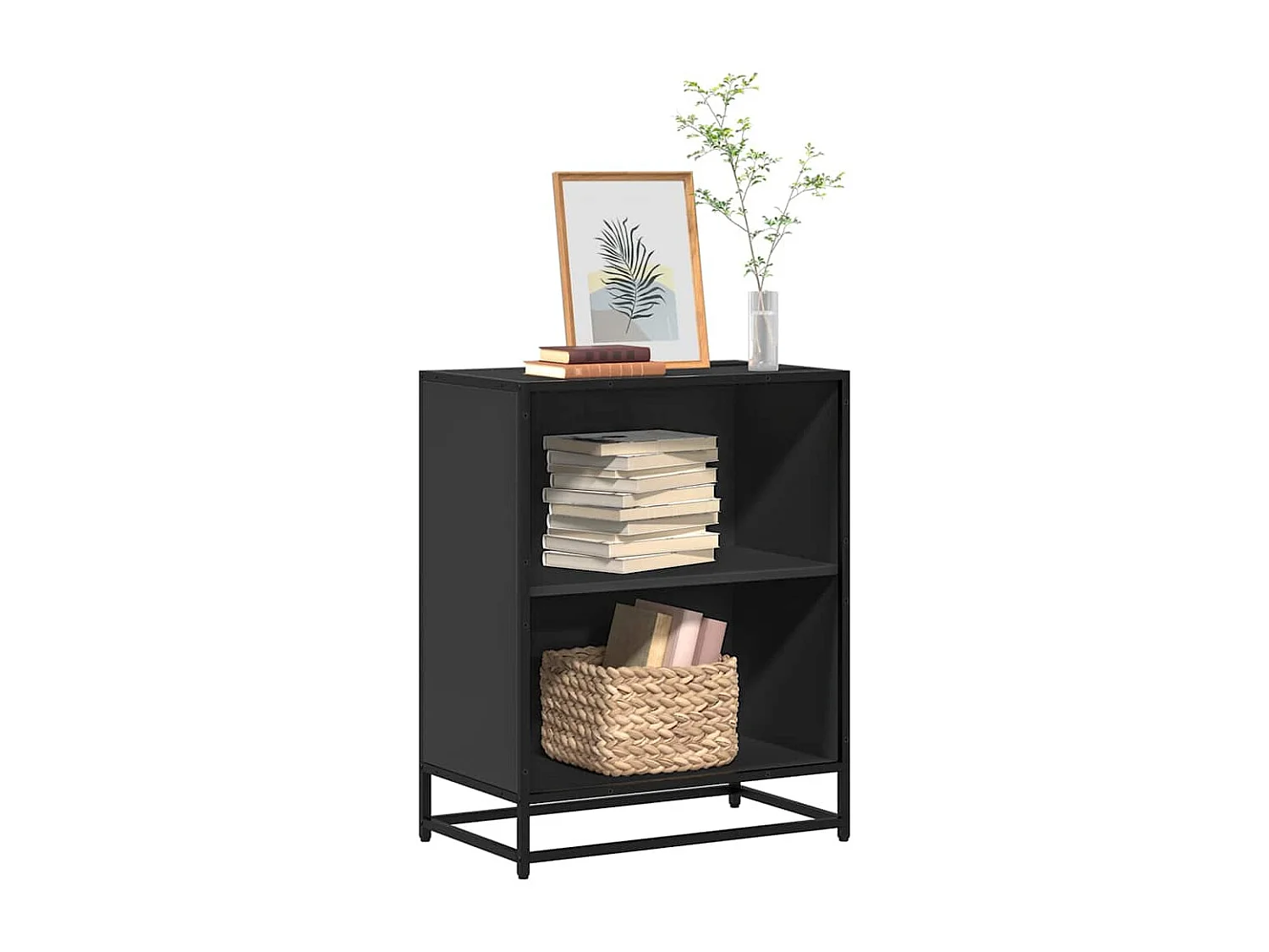 Bibliothèque | Etagère de rangement | Meuble de rangement noir 60x35x76 cm bois d'ingénierie