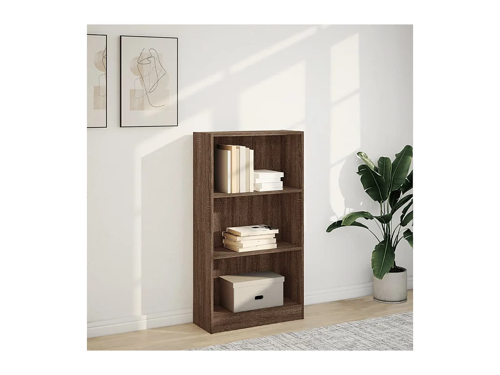 Bibliothèque | Etagère de rangement | Meuble de rangement chêne marron 60x24x109 cm bois d'ingénierie