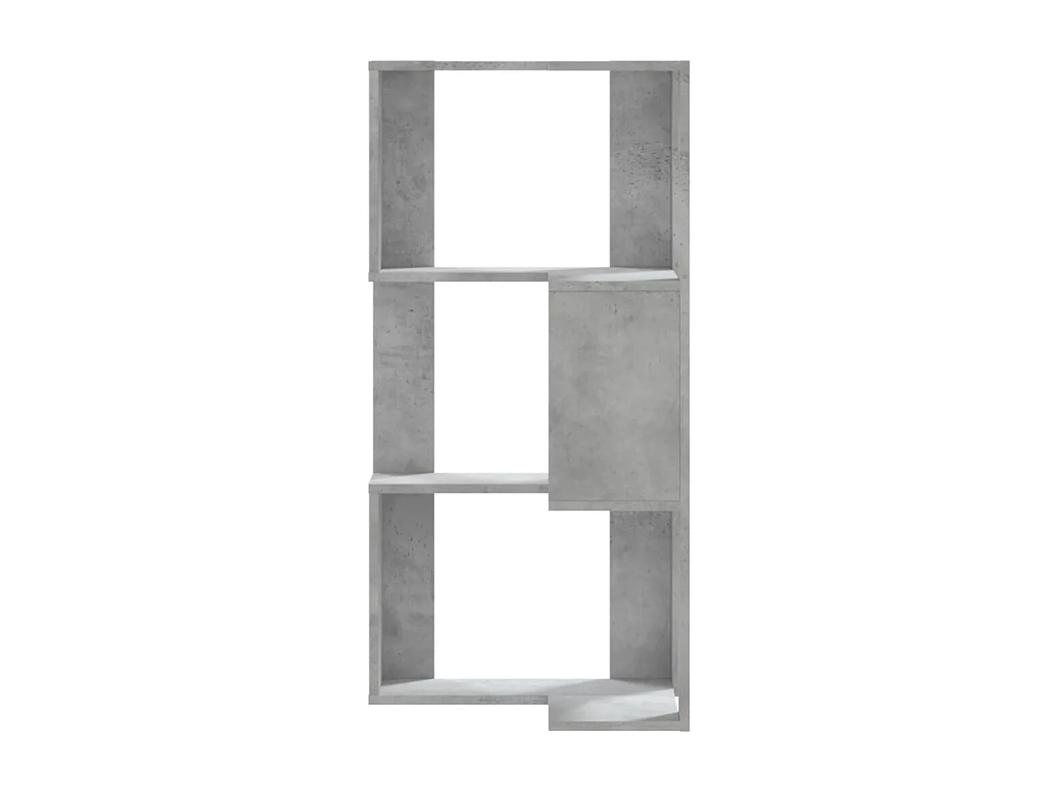 Bibliothèque d'angle | Etagère de rangement | Meuble de rangement à 3 niveaux gris béton bois d'ingénierie