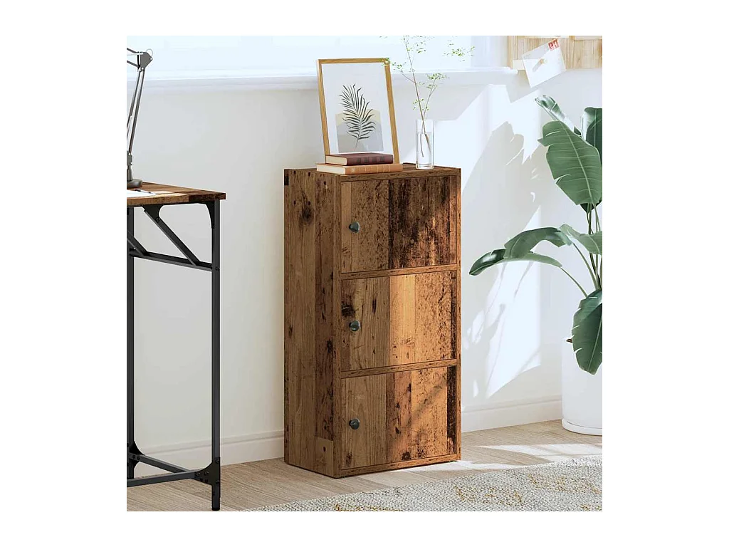 Bibliothèque | Etagère de rangement | Meuble de rangement vieux bois 40x24x77 cm bois d'ingénierie