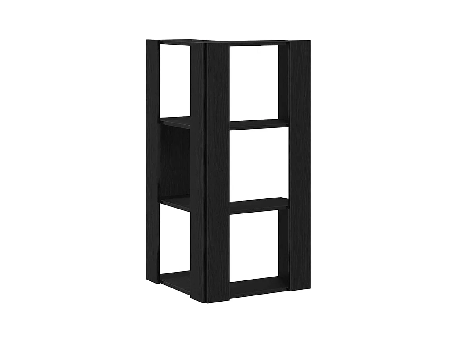 Libreria | Scaffale | Mobile di stoccaggio Angolare a 3 Ripiani Rovere Nero 50x50x102 cm Legno Ingegnerizzato