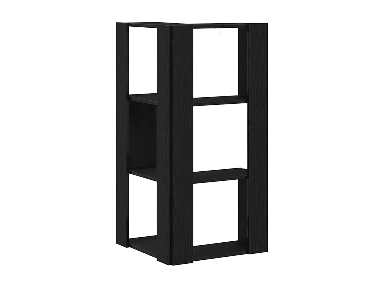 Bibliothèque d'angle | Etagère de rangement | Meuble de rangement 3 niveaux Chêne noir 50x50x102 cm Bois reconstitué