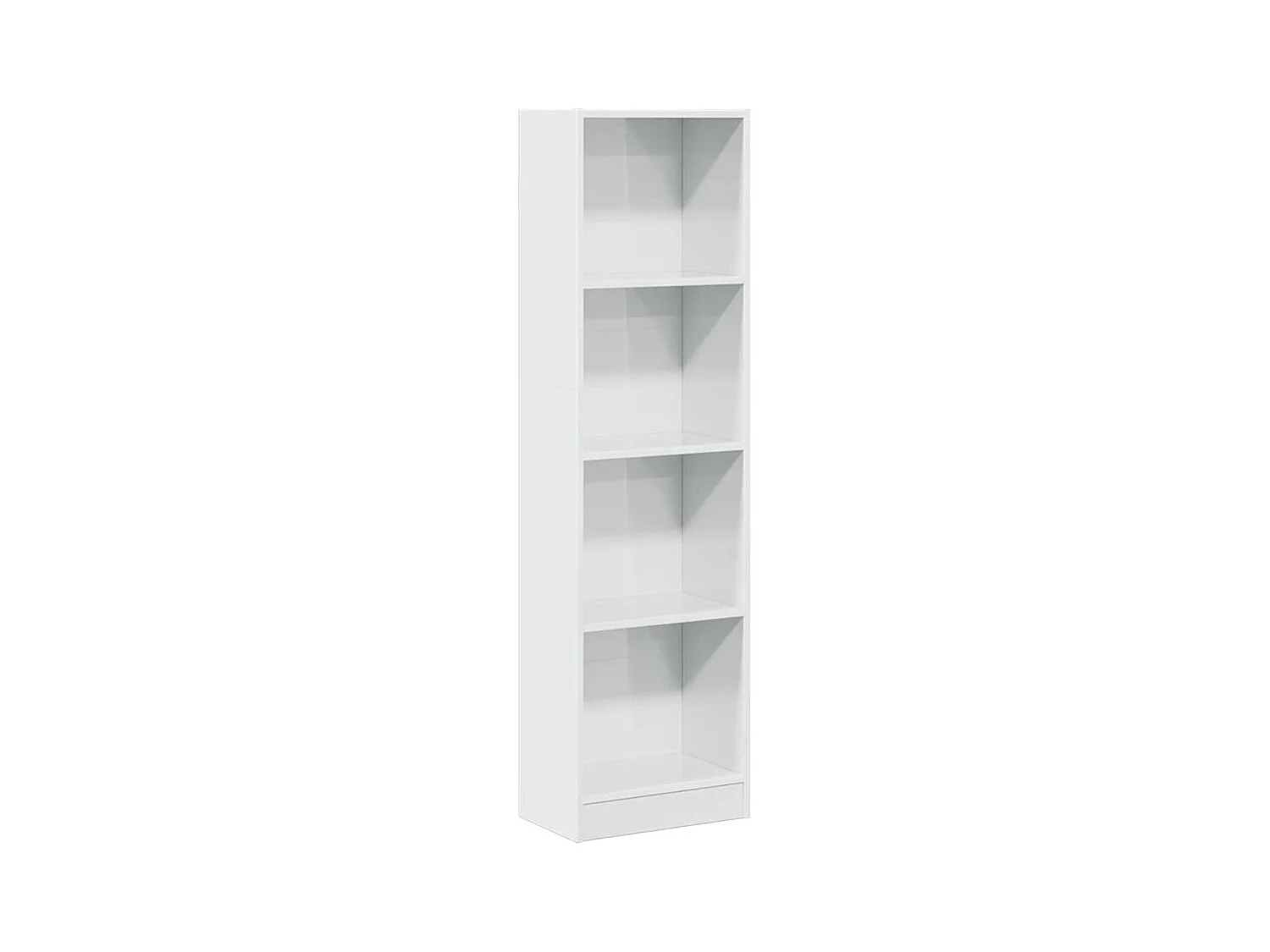 Bibliothèque | Etagère de rangement | Meuble de rangement blanc brillant 40x24x143 cm bois d'ingénierie