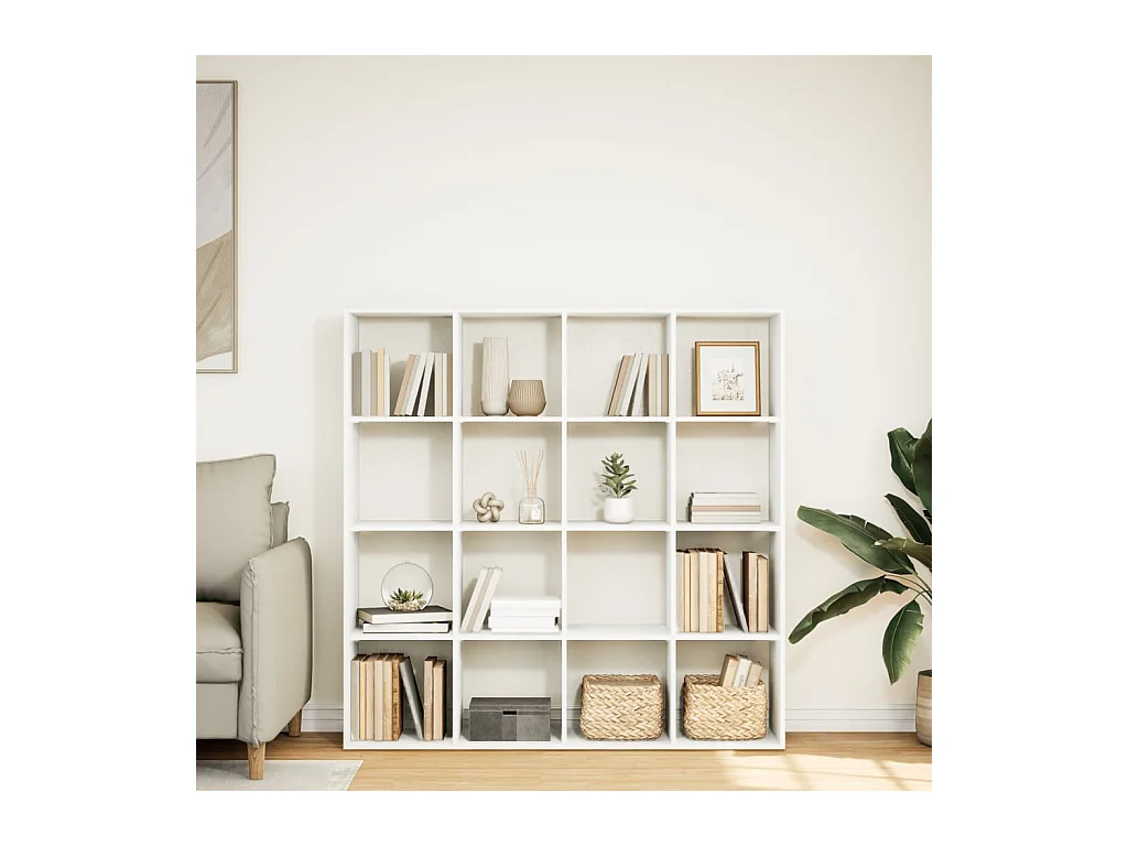 Libreria | Scaffale | Mobile di stoccaggio Bianca 137,5x29x137,5 cm in Legno Multistrato