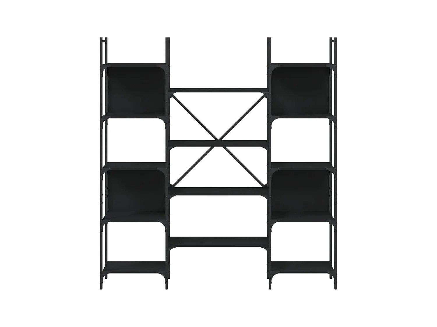 Bibliothèque | Etagère de rangement | Meuble de rangement noir 155,5x24x166,5 cm bois d'ingénierie