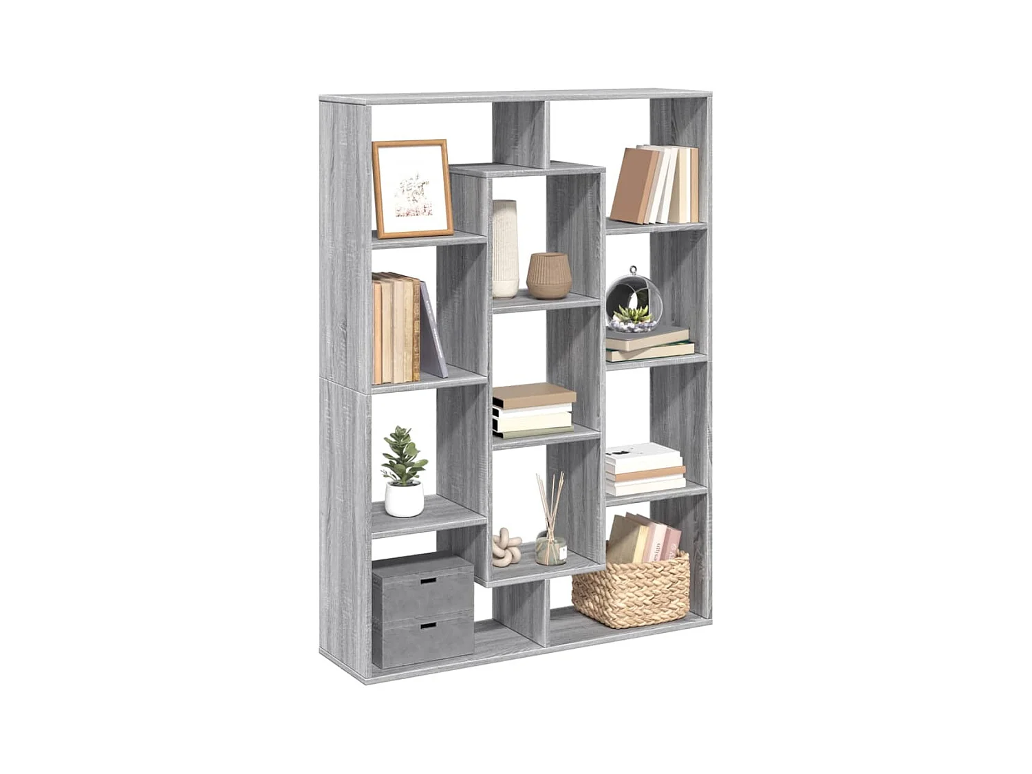 Bibliothèque | Etagère de rangement | Meuble de rangement sonoma gris 102x29x143 cm bois d'ingénierie