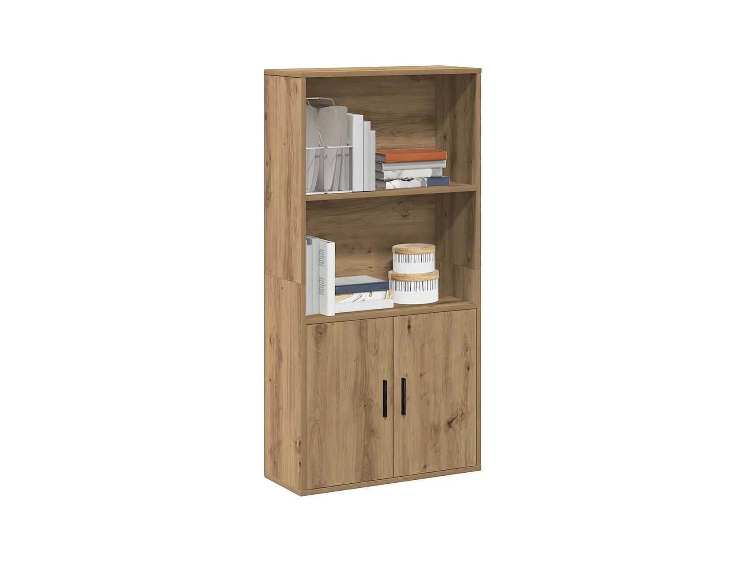 Bibliothèque | Etagère de rangement | Meuble de rangement chêne artisanal 60x24x120 cm bois d'ingénierie