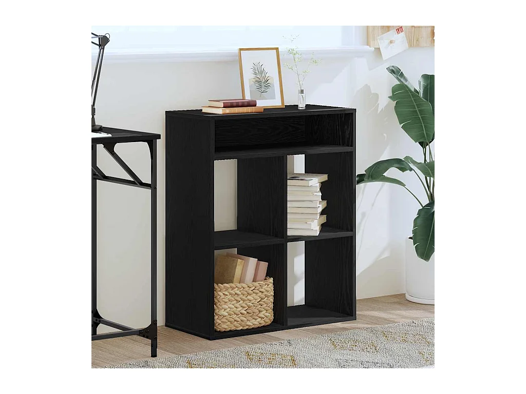 Bibliothèque | Etagère de rangement | Meuble de rangement noir 66x31x80 cm bois d'ingénierie